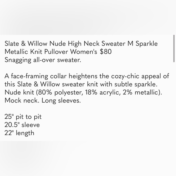 Slate and willow rent the runway nude and multi color turtle neck sweater - Picture 10 of 10